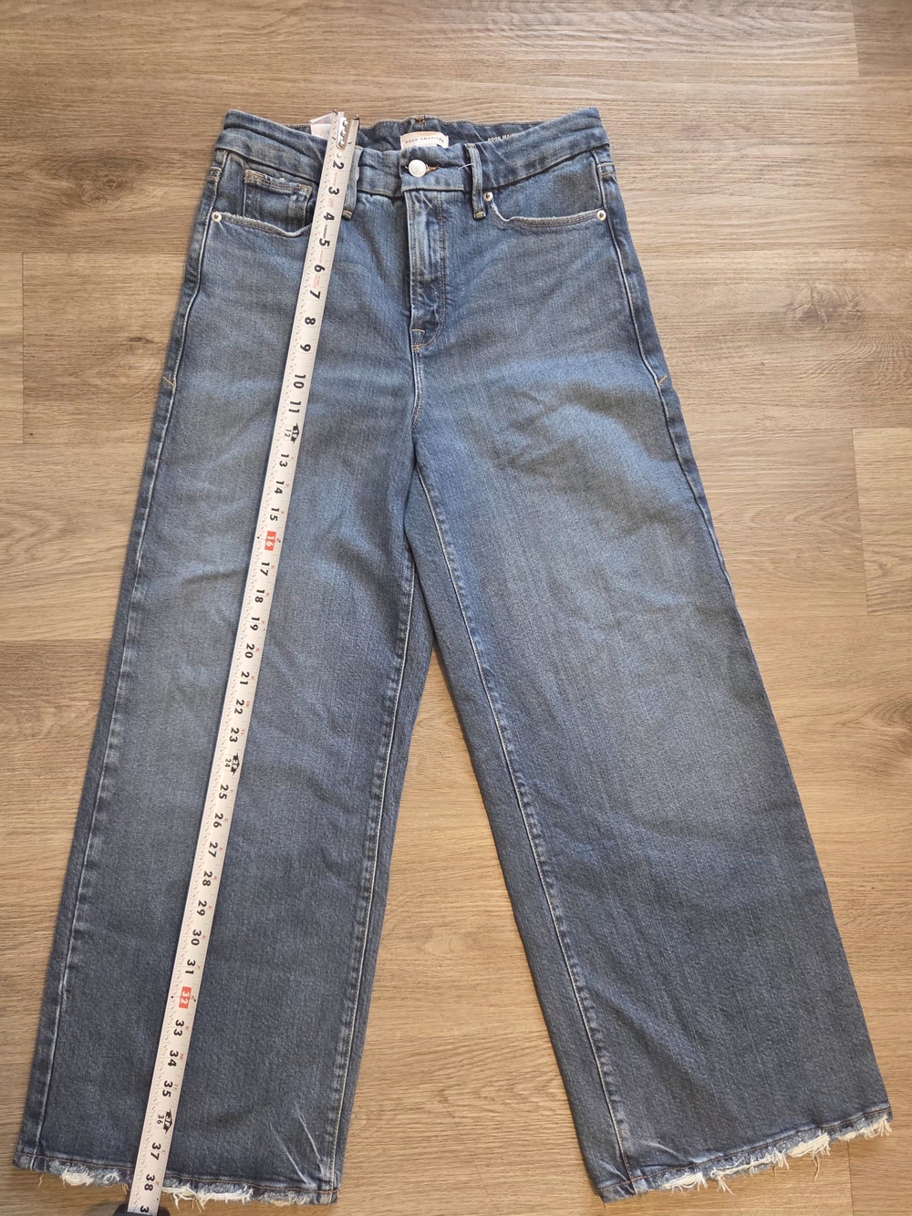 Good American good waist palazzo jeans #28 - Picture 4 of 10